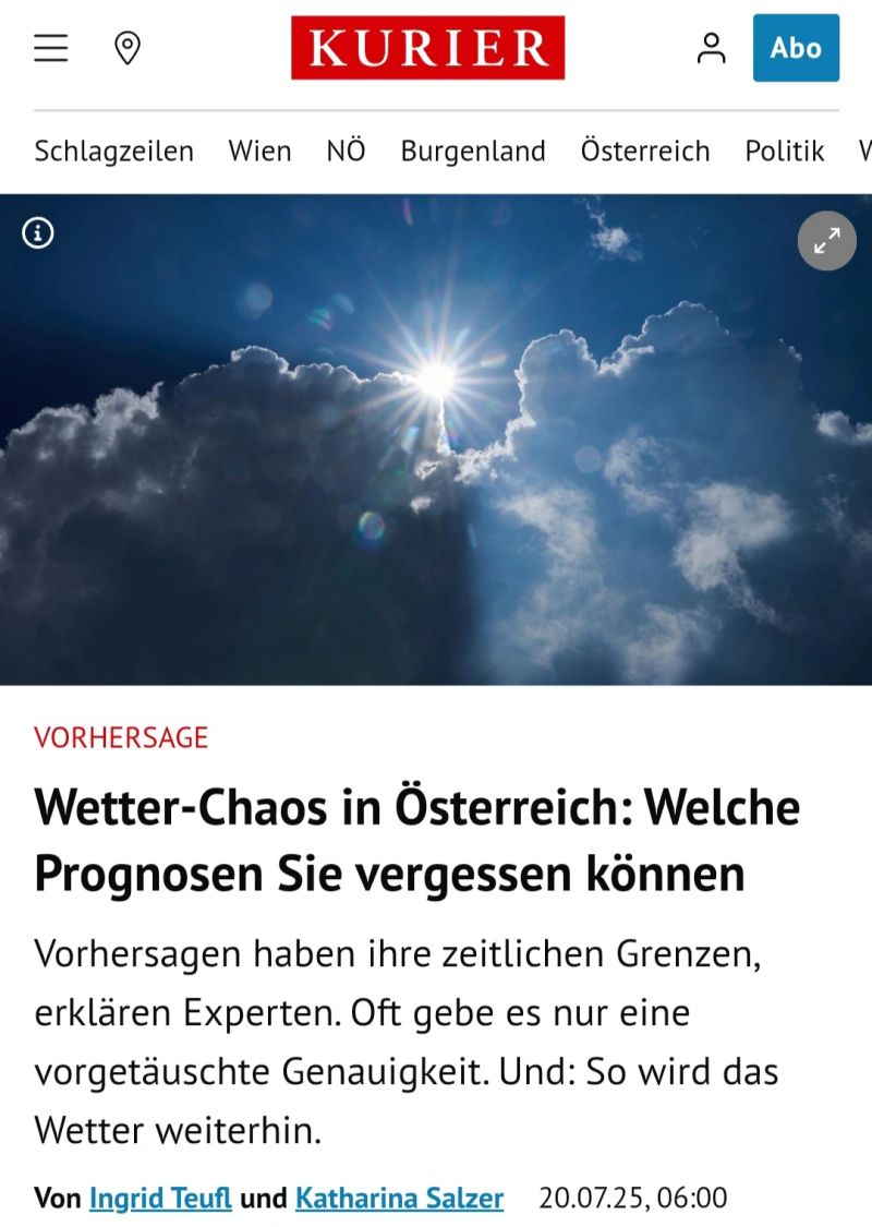 KURIER über Wetterapps und Nutzungsverhalten