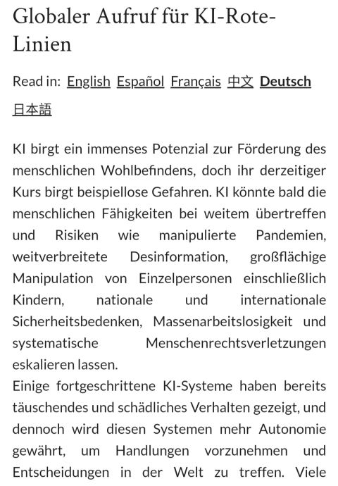 Global Call for AI Red Lines – Zusatzbild