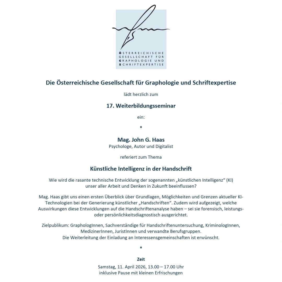 Vortrag KI und Handschrift
