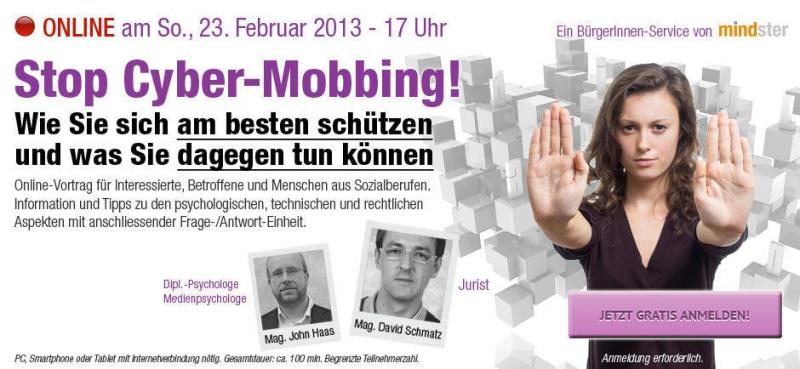 „Stop Cyber-Mobbing!“ als offener Online-Vortrag