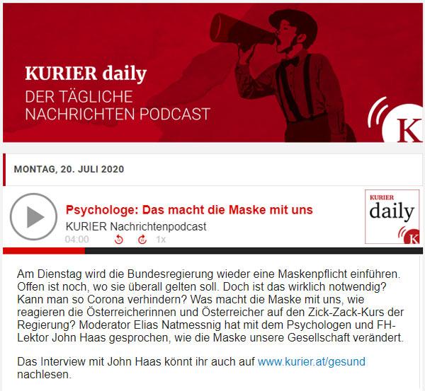 KURIER-Podcast: Die Psychologie der Maske