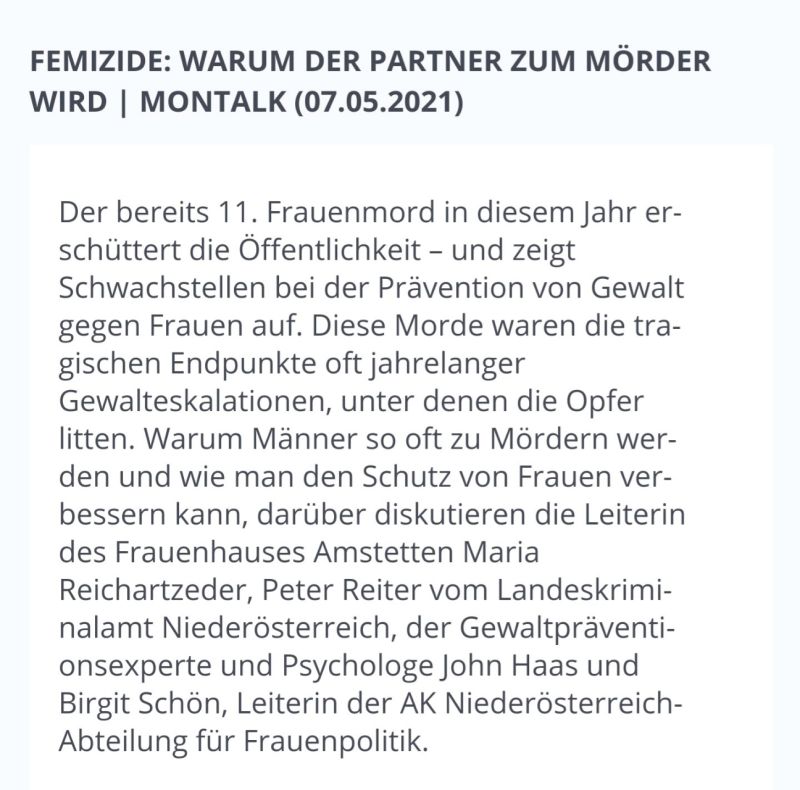 MONTALK-Spezial über Femizide