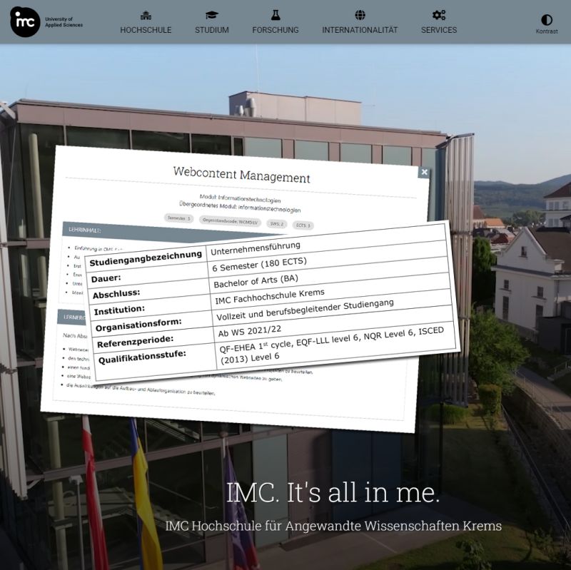 Neue Lehre an der IMC Krems
