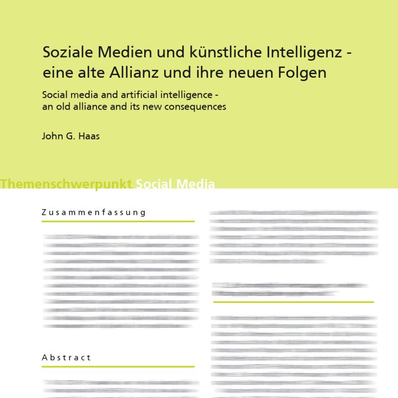 Ankündigung eines Fachbeitrags zu sozialen Medien und KI