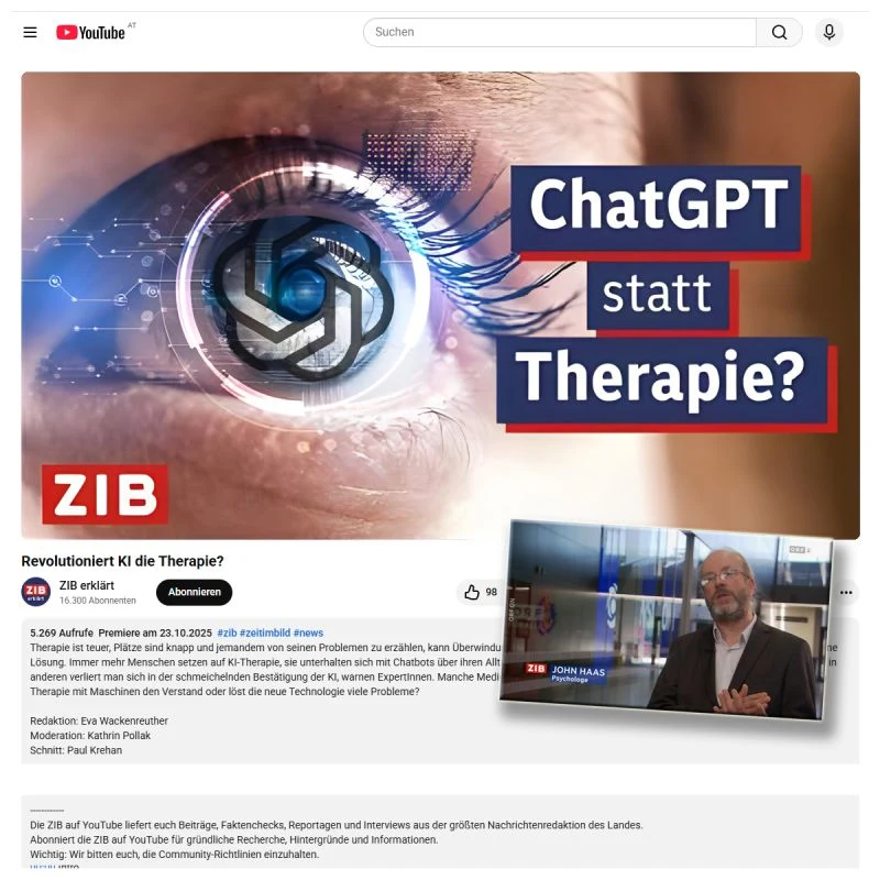 ZIB erklärt: ChatGPT statt Therapie?