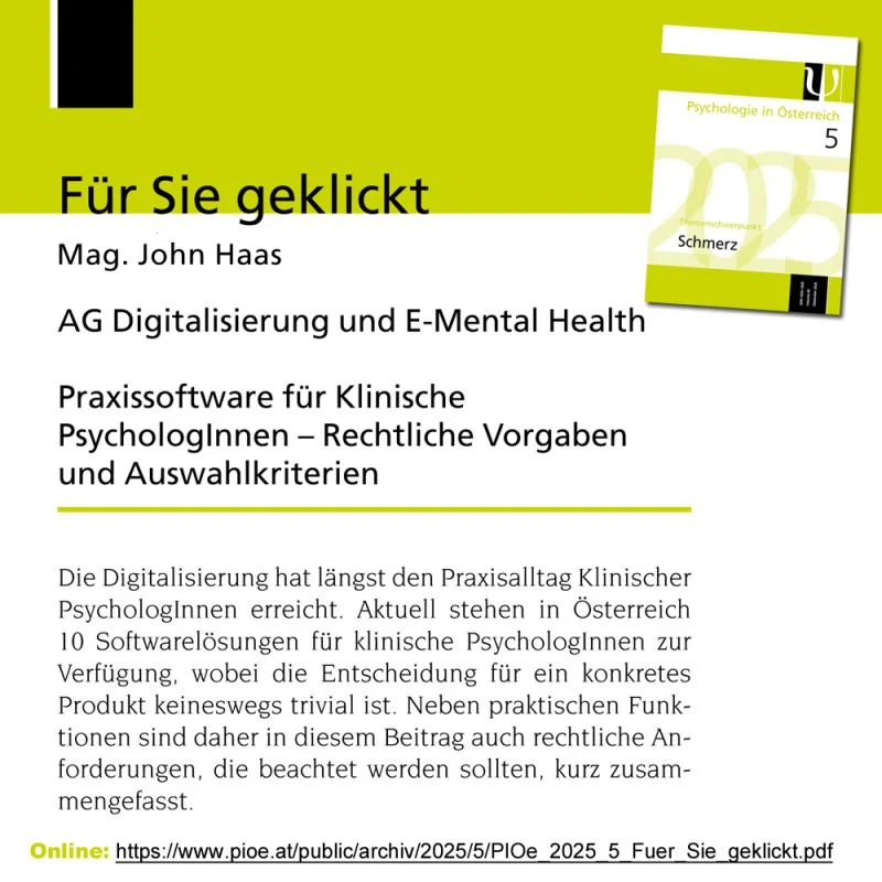Fachbeitrag Praxissoftware für klinische Psychologie