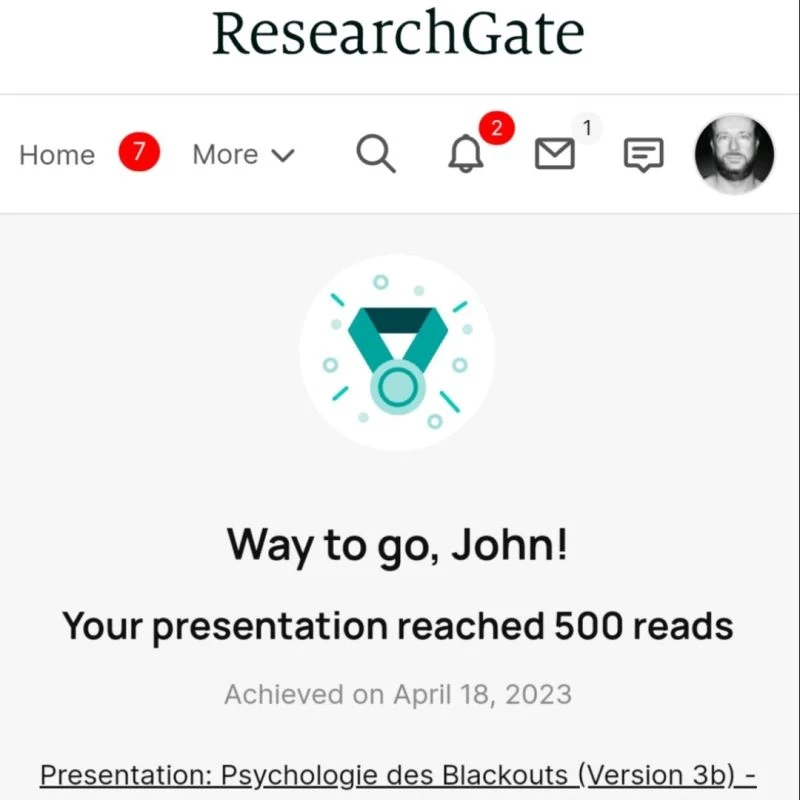 500 Reads für „Psychologie des Blackouts“