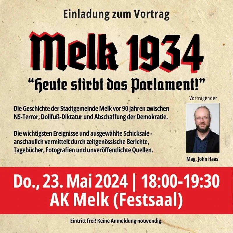Vortrag zum Schicksalsjahr 1934 in Melk