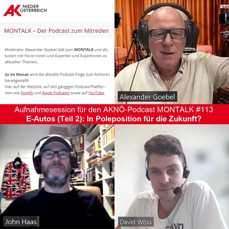 Aufzeichnung des zweiten MONTALK zum E-Auto