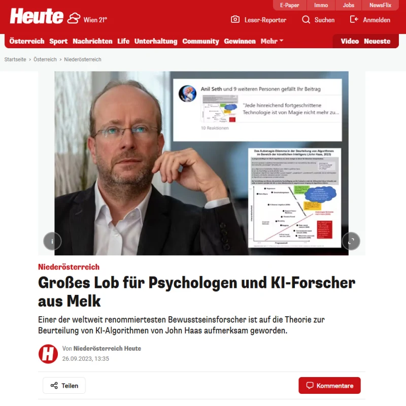 Resonanz von Anil Seth auf KI-Theorie