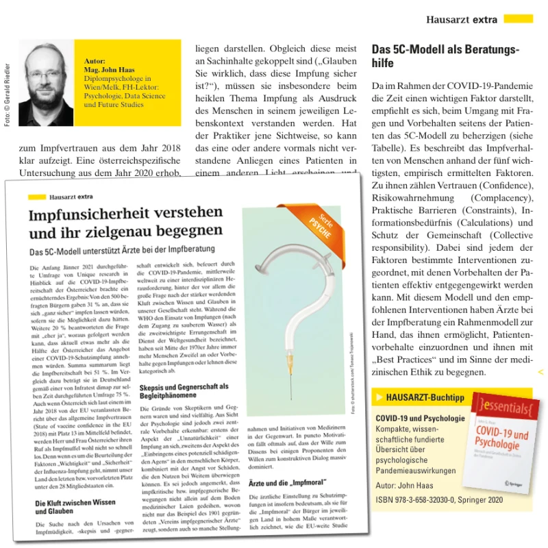 Fachbeitrag über Impfunsicherheit und Impfskepsis